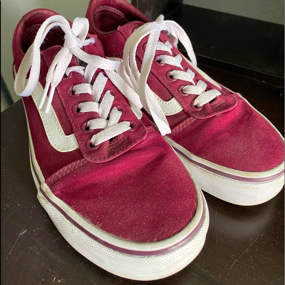 Burgundy Low Top Vans